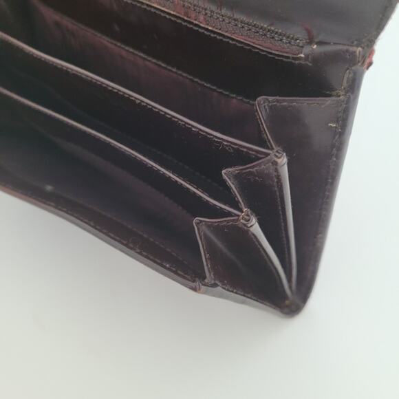 PRADA Foglio In Pelle Spazzolato Cordovan Leather Logo Wallet Envelope Large Box - Picture 9 of 15